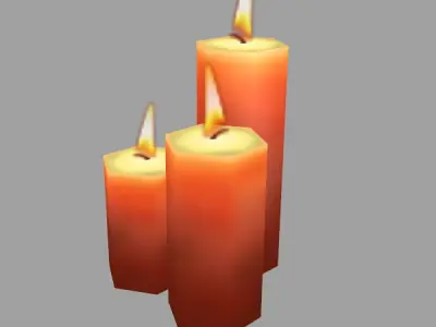 Candles - Low Poly realtime Low-poly 3D model