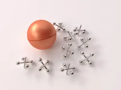 Jacks and Ball Set 3D model