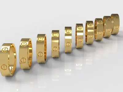 Cartier ring love 3D print model