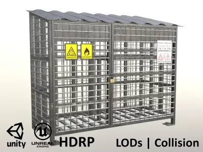 Gas Cylinder Cage Clean Low-poly 3D model