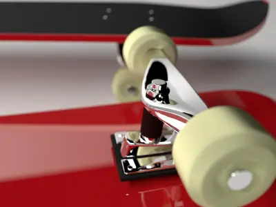 Skateboard with wheels 3D model