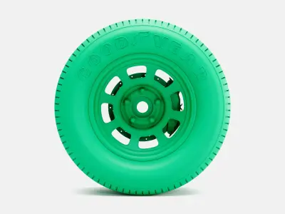 15x8 Bassett D-Hole Wheel Goodyear Blue Streak 700 Tire 3D print model