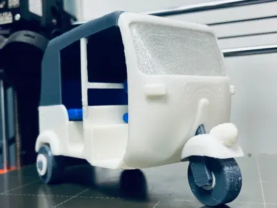 Assembled Three Wheel Scooter  TUK TUK with Functional Steering 3D print model