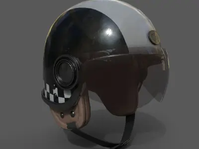 Helmet racer sport Color scifi  Low-poly 3D model