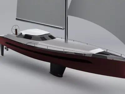 Monohull yacht 3D model