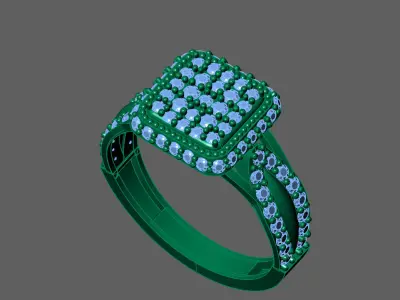 Womens Rings With Stone Ring Ready STL 3DM Models Rings women 3D print model