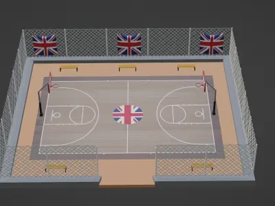  Basketball Stadium - England Low-poly 3D model