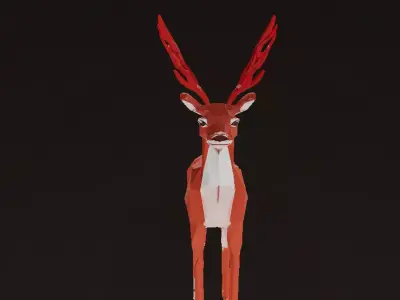 Low Poly Stylized Deer 3D Model Low-poly 3D model