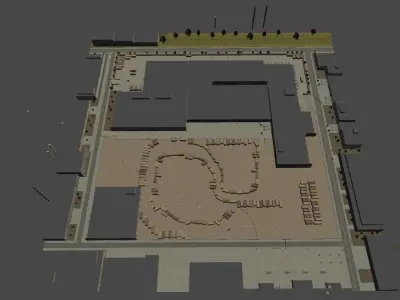 Industrial Area Racing Track Low-poly 3D model