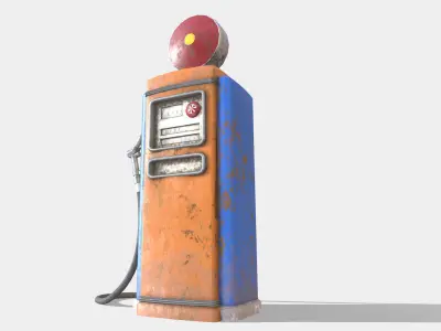 Gas Petrol Pump Low-poly 3D model