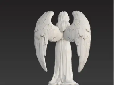 Guardian Angel Statue  Marble Cemetery Monument Low-poly 3D model