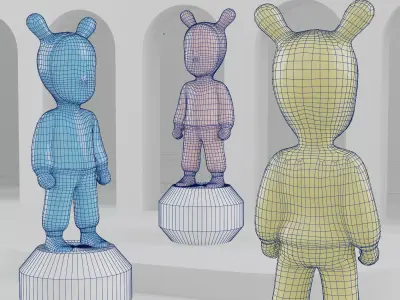 The Guest - porcelain sculpture Low-poly 3D model