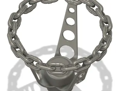 3d printable lowrider chain link steering wheel hi-poly 3D print model