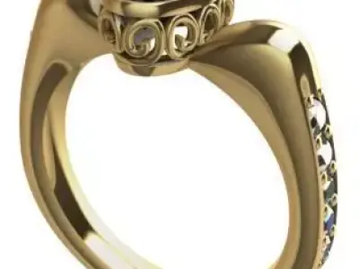 Women solitaire ring 3dm stl render detail 3D print model 3D print model