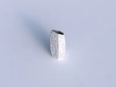 Vase bent hexagon with scattered diagonal grid plates 3D print model