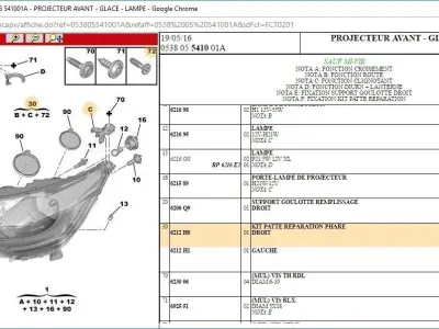 Headlight repair kit Citroen Peugeot 6212H1 6212H0 3D print model