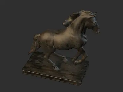 carving horse and marble stone sculpture statue  3D model