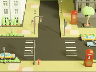 Europe City Isometric Illustration 3D model