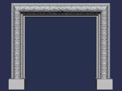 Oak Leaves Fireplace Mantel 3D model