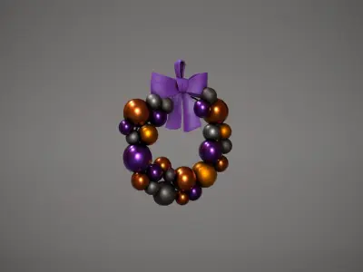 Halloween Bauble Wreath Low-poly 3D model