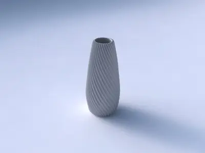 Vase Bullet with bent extruded lines 3D print model