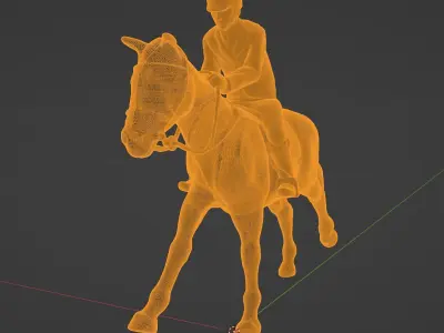 Horse and Rider Galloping pose I Ready for 3d print model 3D print model