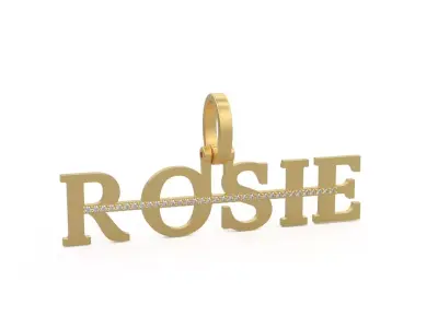 Model 1140 Rosie Name Pendant Stripe Diamond 3D print model