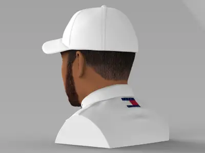 Lewis Hamilton bust ready for full color 3D printing 3D print model
