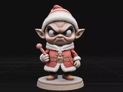 Grump Christmas Character 3D Print Model 3D print model