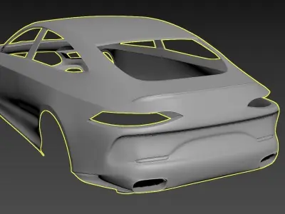 mercedes s43 Low-poly 3D model