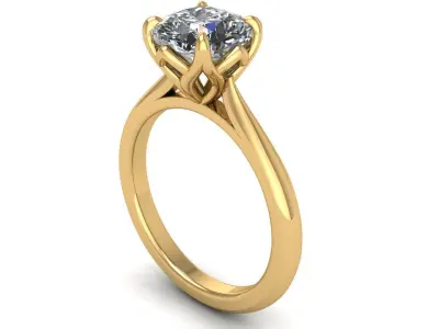 Solitaire Twist Prong Diamond Ring V02 3D print model