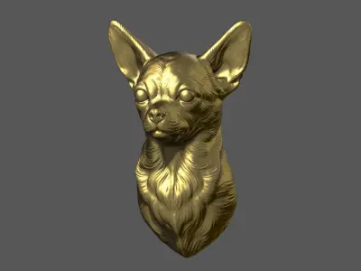 Chihuahua bust 3D print model