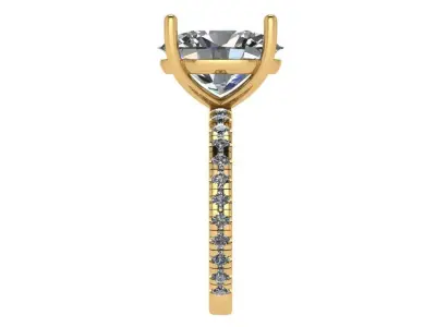 oval solitaire ring  3D print model