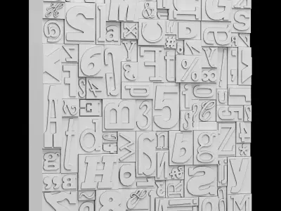 Glyph Panels Wall 3D print model