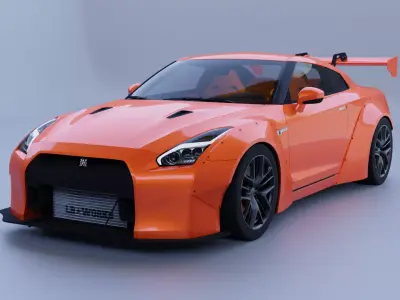 Nissan GTR R35 Liberty Walk  Low-poly 3D model