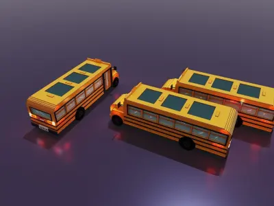 Voxel School Bus 3D model