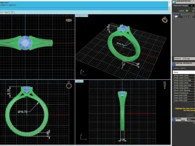 Solitaire Women Diamond Wedding Ring R2 3D print model