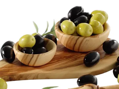 Decor Olives Olives cutting board branch Set 90 3D model