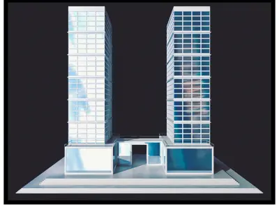 Low Polygon Skycrapper Free low-poly 3D model