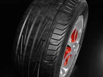 Jaguar Kent alloy with Pirelli sport tyre 3D model