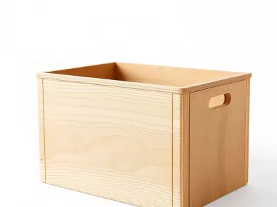 Wooden Storage Box D Model Pack Low-poly 3D model