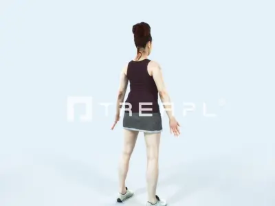 Yearn 01K Animated Rigged Sports Woman Low-poly 3D model