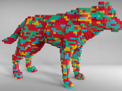 Lego Dog Sculpture - decorative art 3D model