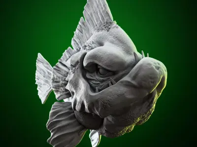 3d fish sculpture for  3d printing 3D print model