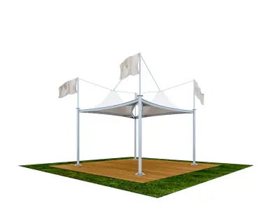 Tensile Membrane  Tent Roof Shade exterior  3D Model Low-poly 3D model