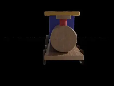 WOODEN TRAIN Free low-poly 3D model