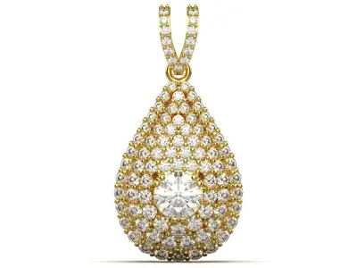 Diamond Drop STL 3DM  Pendant in Yellow Gold jp0094 3D print model