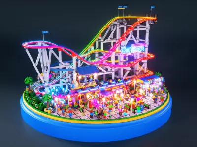 Roller Coaster LEGO 3D model