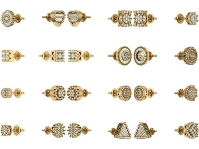 hip hop earring 3D Model Pack