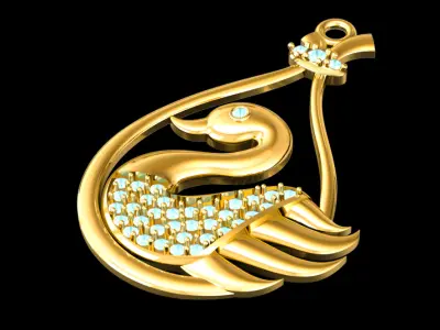 Radiant Swan Pendant  3D print model